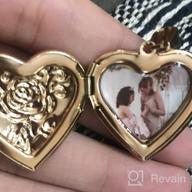 img 1 attached to GOLDCHIC JEWELRY Heart Locket Necklace: 18K Gold Plated/Platinum/Rose Gold - Flower/Tree of Life Design - Photo Locket Necklace with 20”+2” Chain review by Manni Diaz