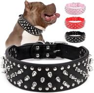 🐶 epesiri wide adjustable spiked dog collar, mushroom rivet pu leather cat/dog collars, durable spike-studded pet collar for small, medium, and large breeds - pitbull, mastiff, bulldog, pugs, husky, rottweiler (black) logo