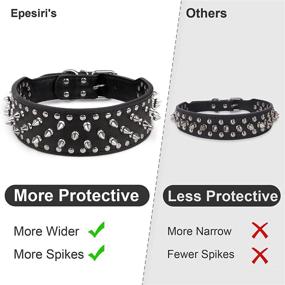 img 1 attached to 🐶 Epesiri Wide Adjustable Spiked Dog Collar, Mushroom Rivet PU Leather Cat/Dog Collars, Durable Spike-Studded Pet Collar for Small, Medium, and Large Breeds - PitBull, Mastiff, Bulldog, Pugs, Husky, Rottweiler (Black)