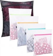 5-piece mesh laundry bags: 1 xl, 2 l, and 2 m for garments, delicates, hosiery, underwear, and travel logo