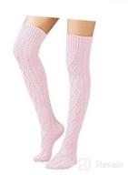 img 1 attached to Extra Long Cable Knit Thigh High Boot Socks For Women - Winter Stockings And Leg Warmers By SherryDC review by Crystal Wille