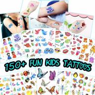 assorted kids temporary tattoos - waterproof body art - 150+ fun and easy-to-use designs - bulk pack of 15 sheets logo