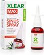 xlear max saline nasal spray with xylitol, capsicum & aloe - natural decongestant for sinus pressure, headache relief, dry nose in kids & adults (3 pack 1.5 fl oz) logo