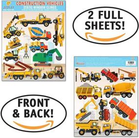 img 2 attached to Construction Vehicles and Trucks Window Clings for Kids & Toddlers (2 Sheets) - Reusable Static Vinyl Decals - Travel Activities for Car, Airplane, and Home (by Jesplay USA Gels & Stickers)