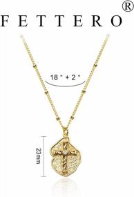 img 1 attached to Минималистское ожерелье с крестом из 14 карат и молитвой Господней - идеальный религиозный подарок!