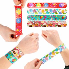 img 1 attached to Easter-Themed Slap Bracelets: 48 Pcs Of Fun For Kids' Parties And Classroom Prizes