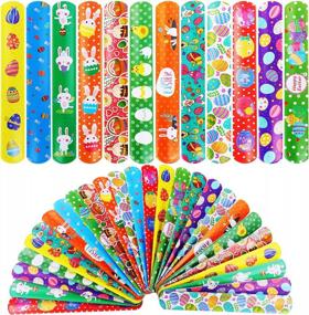 img 4 attached to Easter-Themed Slap Bracelets: 48 Pcs Of Fun For Kids' Parties And Classroom Prizes