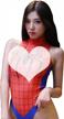 women's high neck one-piece bathing suit - superhero anime lingerie cosplay costume party bodysuit top by jasmygirls logo