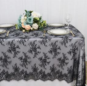 img 4 attached to ShinyBeauty Lace Tablecloth Rectangle 60X120-Inch Black Wedding Overlay Lace Tablecloth Rustic Outdoor Tablecloth Vintage Table Cloth Floral Lace Table Cloths For Party Lace Tablecloth Christmas