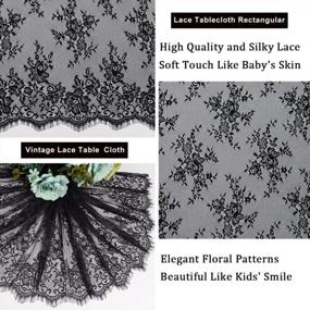 img 1 attached to ShinyBeauty Lace Tablecloth Rectangle 60X120-Inch Black Wedding Overlay Lace Tablecloth Rustic Outdoor Tablecloth Vintage Table Cloth Floral Lace Table Cloths For Party Lace Tablecloth Christmas