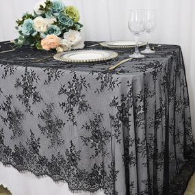 img 3 attached to ShinyBeauty Lace Tablecloth Rectangle 60X120-Inch Black Wedding Overlay Lace Tablecloth Rustic Outdoor Tablecloth Vintage Table Cloth Floral Lace Table Cloths For Party Lace Tablecloth Christmas
