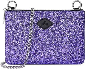 img 4 attached to 💖 Shimmering Glitter Crossbody GM Women's Handbags with Wallets, Clutches & Evening Bag