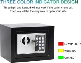 img 1 attached to Decaller Safe Box, Small Digital Safe With Keypad And 2 Emergency Keys, Lock Box For Money Gun Document Hiding, Home Office Hotel Business Applied, 0.17 Cubic Feet