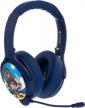kid-friendly onanoff bluetooth headphones with active noise cancelling, volume limiting, built-in mic, 24-hour battery life, ideal for airplanes, school, games, and video calls - deep blue logo