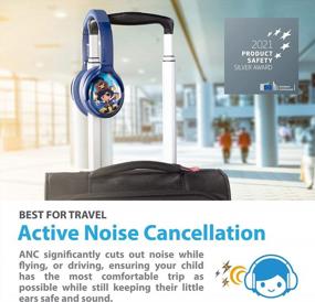 img 3 attached to Kid-Friendly ONANOFF Bluetooth Headphones With Active Noise Cancelling, Volume Limiting, Built-In Mic, 24-Hour Battery Life, Ideal For Airplanes, School, Games, And Video Calls - Deep Blue