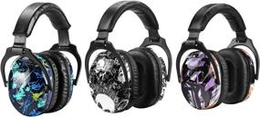img 4 attached to ZOHAN Kids Ear Protection 3 Pack - Hearing Safety Muffs For Children Sensory Issues, Adjustable Noise Reduction Earmuffs Concerts, Fireworks, Air Shows (RAP&Skull&Purple Graffit)