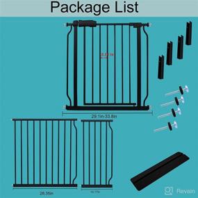 img 3 attached to 🚧 Black Metal Extra Wide Baby Gate - Galle Bear Pressure Mount Indoor Safety Gate for Large Pets and Dogs - Extra Wide Dog Gate for Stairs (71.6"-76.4"/182cm/194cm)