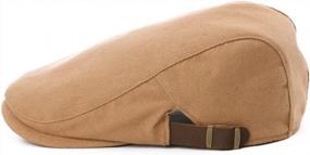 img 3 attached to Stylish Camel Flat Duckbill Hat For Men - 100% Cotton English Irish Newsboy Driver Cap With Better SEO