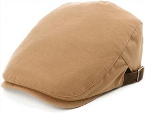img 4 attached to Stylish Camel Flat Duckbill Hat For Men - 100% Cotton English Irish Newsboy Driver Cap With Better SEO