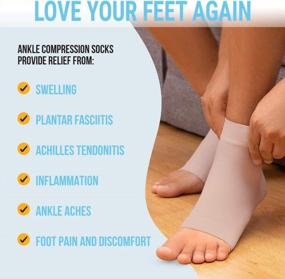 img 2 attached to Nano Compression Ankle Sleeve For Plantar Fasciitis, Sprains, Neuropathy - Foot Support For Men And Women - Effective Ankle Brace And Compression Socks