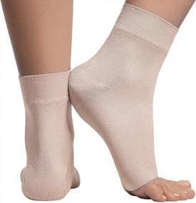 img 4 attached to Nano Compression Ankle Sleeve For Plantar Fasciitis, Sprains, Neuropathy - Foot Support For Men And Women - Effective Ankle Brace And Compression Socks