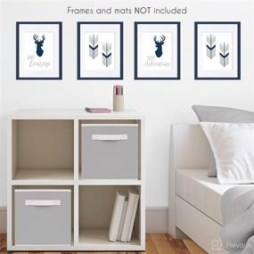 img 2 attached to 🦌 Enhance your Woodland Deer-themed Room with Sweet Jojo Designs Navy Blue, Mint, and Grey Wall Art Prints for Baby, Nursery, and Kids - Set of 4: Seek Adventure and Have Courage