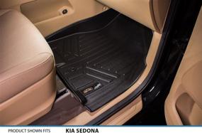 img 2 attached to 🔴 Набор черных ковриков на пол для Kia Sedona 8 пассажиров модель 2015-2021, только Custom Fit от SMARTLINER - Улучшите вашу поездку!