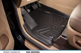 img 3 attached to 🔴 Набор черных ковриков на пол для Kia Sedona 8 пассажиров модель 2015-2021, только Custom Fit от SMARTLINER - Улучшите вашу поездку!