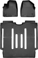 🔴 custom fit black floor mats set for 2015-2021 kia sedona 8 passenger model only by smartliner - enhance your ride! logo