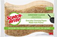 🌿 organic plant-based scotch-brite greener clean non-scratch scrub sponge, effective everyday cleaning. pack of 24 natural fiber scrub sponges logo