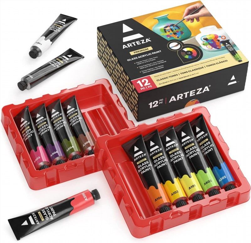 Arteza A-Frame Magnetic Chalkboard Set, 40 x 20, Includes Markers & Stencils