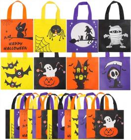 img 4 attached to Получите Spook-Tacular с CCINEE'S 24Pcs Нетканые сумки для угощений на Хэллоуин для детской вечеринки