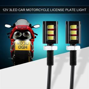 img 3 attached to 🏍️ Pair of Waterproof Universal 3 LED 12V Motorcycle License Plate Lights - Ideal for Car Truck ATV Motorcycle Bike SUV RV (White)