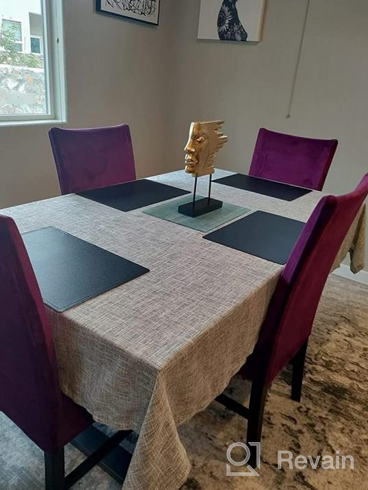 img 1 attached to Flaxy Faux Linen Tablecloth With 2-Tone Slubby Texture - Wrinkle-Resistant, Anti-Shrink, Soft Table Cover For Kitchen Dining, Buffet, Banquets, And Parties - Rectangle 52 X 70 Inches (Linen) review by Judy Spillman