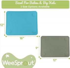 img 2 attached to WeeSprout Silicone Suction Placemats For Babies, Toddlers & Kids, Durable Food Grade Silicone With Non-Slip Suction, Dishwasher Safe, For Dining Table & Restaurants + Travel Case, 2 Pack