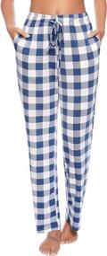 img 4 attached to Stay Cozy And Stylish With Vlazom Women'S Plaid Pajama Pants Featuring Pockets And Drawstring