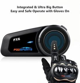 img 2 attached to 🎧 Fodsports FX6 Motorcycle Bluetooth Headset - 1000m Range - 6 Riders Group Intercom - Universal Helmet Communication System - FM Radio - Hard & Soft Mic - Voice Dial - Usable While Charging