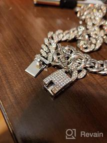 img 6 attached to Ошейник для собак Cuban Link - Элегантный ошейник-цепочка из серебристого металла для собак и кошек с бриллиантовыми вставками - Доступен в нескольких размерах