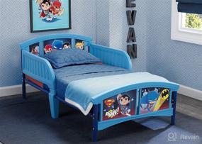 img 3 attached to 🦸 Delta Children Plastic Toddler Bed: DC Super Friends Edition featuring Batman, Superman, Cyborg, The Flash, and Aquaman