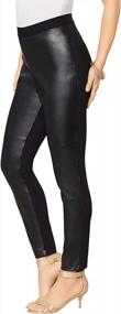 img 4 attached to Plus Size Vegan Leather Leggings: The Roamans Stretch Pants For Women