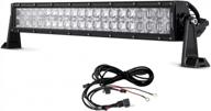180w 5d rgb offroad led light bar with combo beam - auxbeam v series 32" featuring 60pcs x 3w leds, mounting brackets, and wiring harness logo