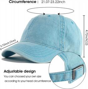 img 2 attached to HH HOFNEN Men And Women Washed Cotton Baseball Cap Snow Classic Style Adjustable Low Profile Dad Hat