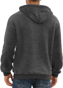 img 3 attached to Stay Warm And Cozy This Winter With PEGENO Men'S Fuzzy Sherpa Hoodie Pullover Sweatshirt