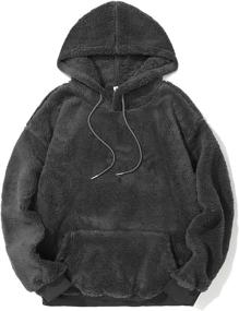 img 1 attached to Stay Warm And Cozy This Winter With PEGENO Men'S Fuzzy Sherpa Hoodie Pullover Sweatshirt