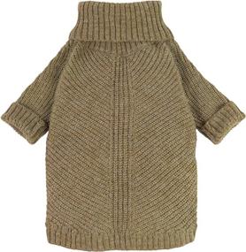 img 4 attached to ❄️ Stay Cozy this Winter with Fitwarm Thermal Knitted Dog Sweater: Doggy Winter Coat for X-Large Pets in Sage Green