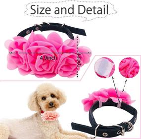 img 2 attached to 🌸 JP Dog Collar Flowers: 4/6/20PCS Large Pet Collar Charms for Small, Medium, Big Female Cats, Puppies, Alpacas, Rabbits – Neck Bows Sliders & Grooming Accessories