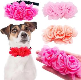 img 3 attached to 🌸 JP Dog Collar Flowers: 4/6/20PCS Large Pet Collar Charms for Small, Medium, Big Female Cats, Puppies, Alpacas, Rabbits – Neck Bows Sliders & Grooming Accessories