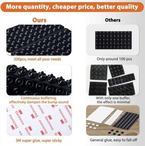 img 3 attached to 200 Pcs Self Adhesive Rubber Bumpers, Black Circular Dots Shaped Cabinet Door Stoppers For Drawer, Picture Frames, Cutting Boards - Sound Dampening Bumper Pads