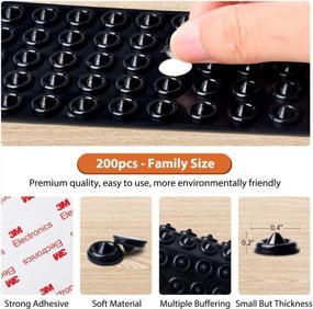 img 2 attached to 200 Pcs Self Adhesive Rubber Bumpers, Black Circular Dots Shaped Cabinet Door Stoppers For Drawer, Picture Frames, Cutting Boards - Sound Dampening Bumper Pads
