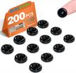 200 pcs self adhesive rubber bumpers, black circular dots shaped cabinet door stoppers for drawer, picture frames, cutting boards - sound dampening bumper pads logo